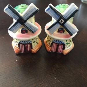 Vintage windmill salt and pepper shakers
